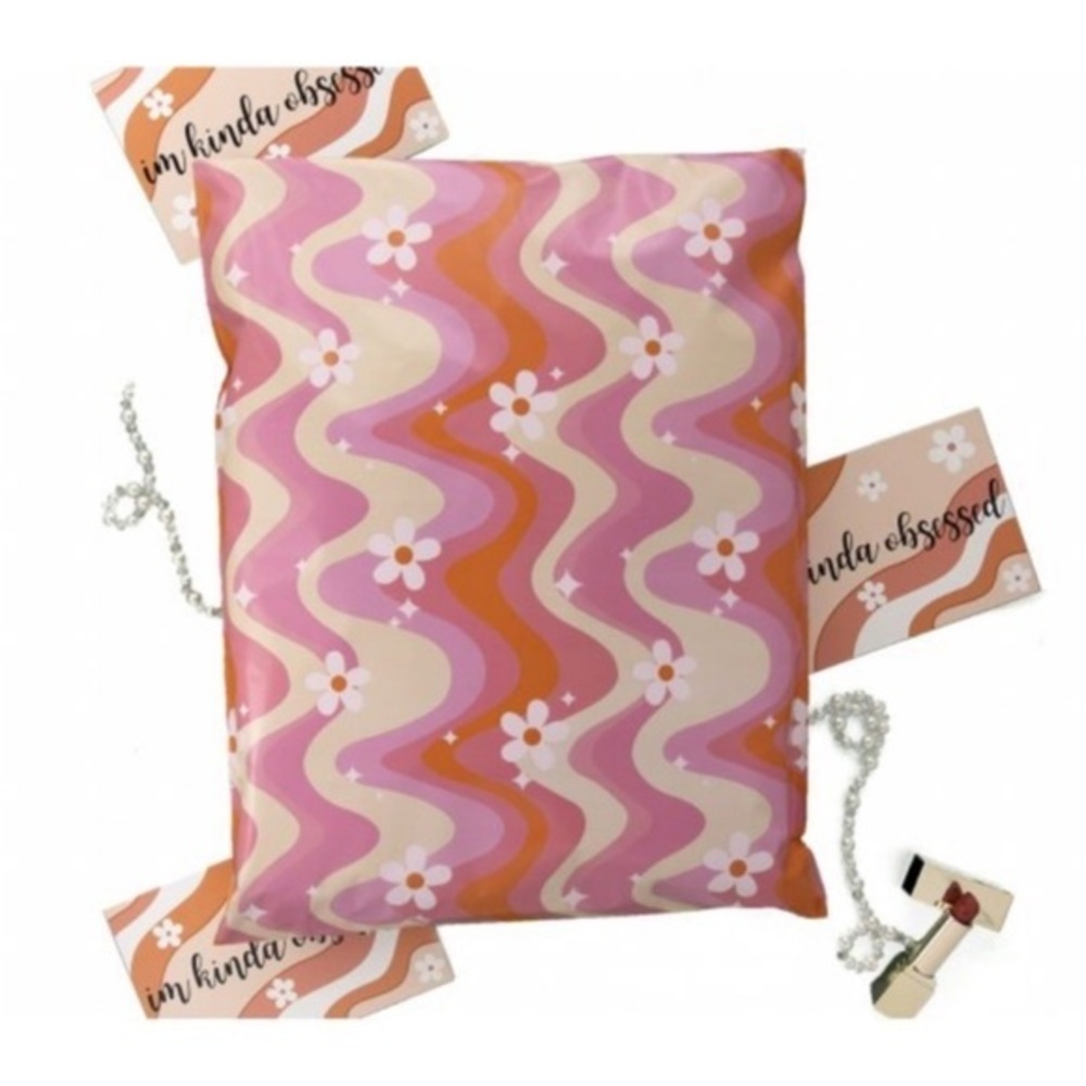 20 (10x13) Waves With Floral Patterned Shipping Bags Mailers Poly Bags